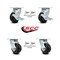 Service Caster 4 Inch Rubber on Aluminum Caster Set with Roller Bearings 4 Swivel Lock 2 Brake SCC-30CS420-RAR-TLB-BSL-2-BSL-2 - alternate 4